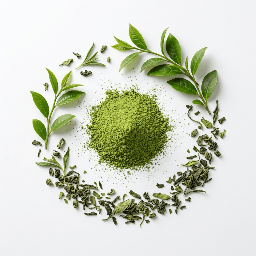 Focus color sources — stone-ground matcha & green tea
