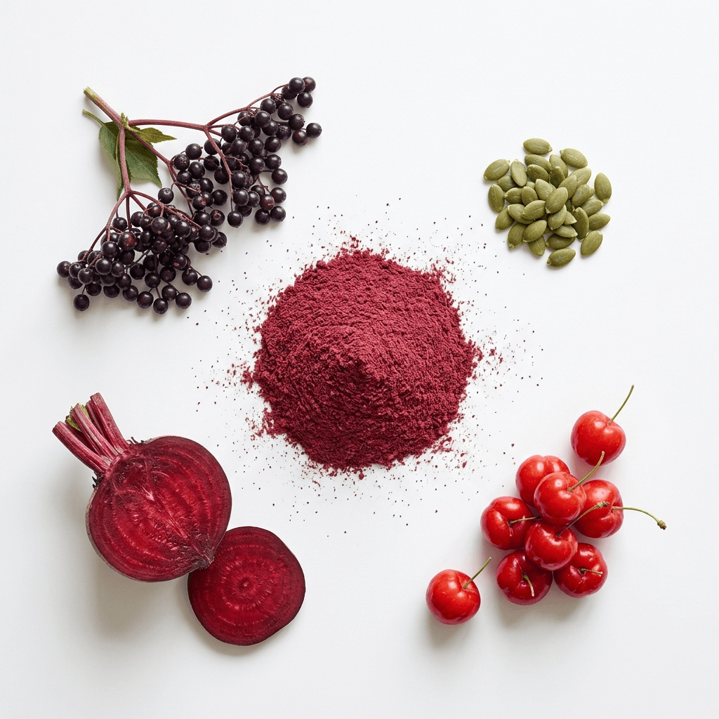 Immunity color sources — beet, elderberry & acerola